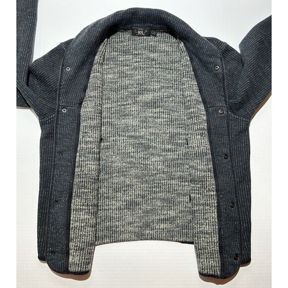 RRL Ralph Lauren Beach Cloth Cardigan Jacket Genuine Indigo Size Large Shawl - Picture 9 of 10